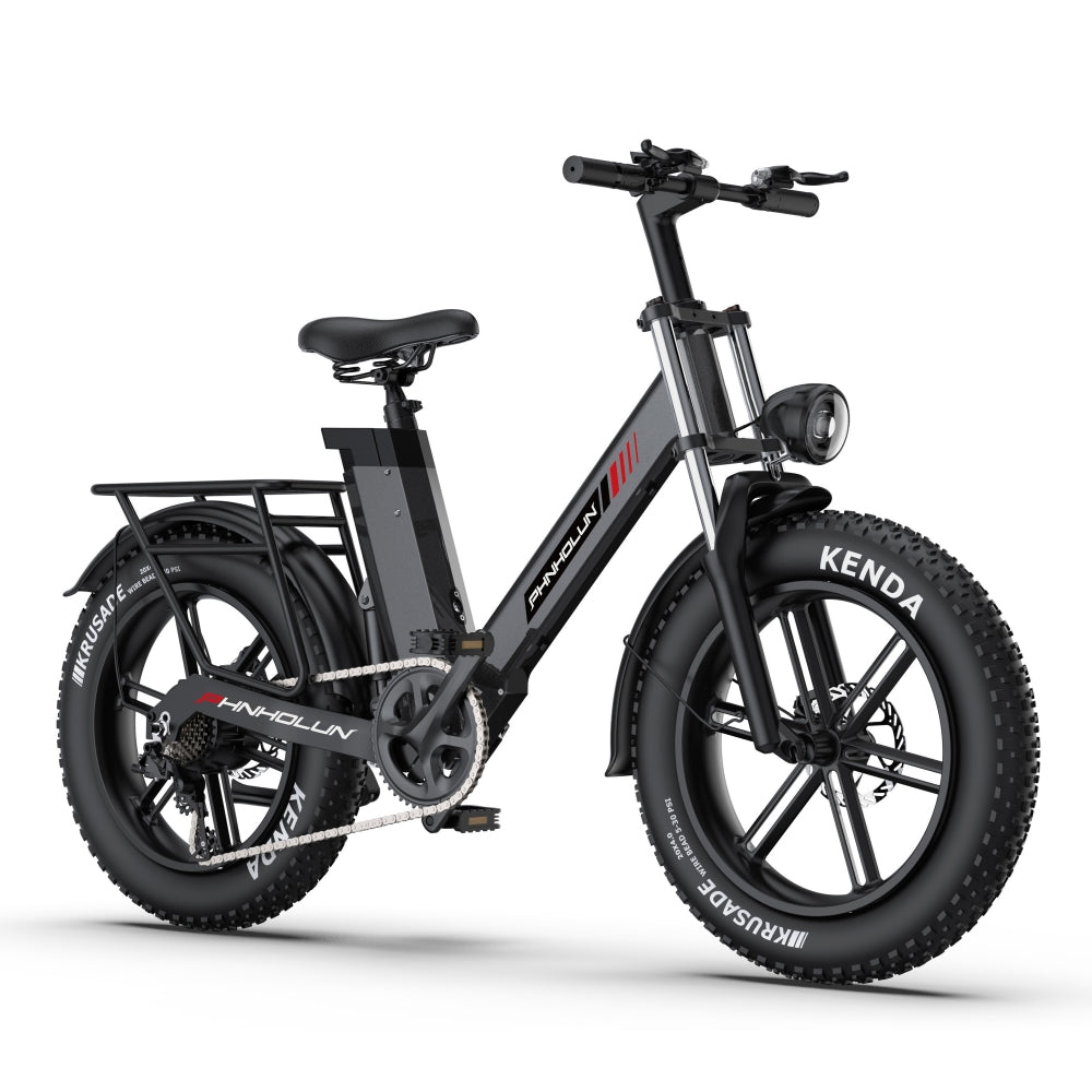 PHNHOLUN C6 Pro 1000W 20" Fatbike Vollfederung 480Wh E-Mountainbike