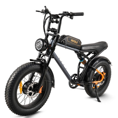 Vakole Q20 Max 750W*2 Dual Motor 20" Fat Bike Full Suspension E-Mountain Bike EMTB 48V 20Ah Samsung Battery