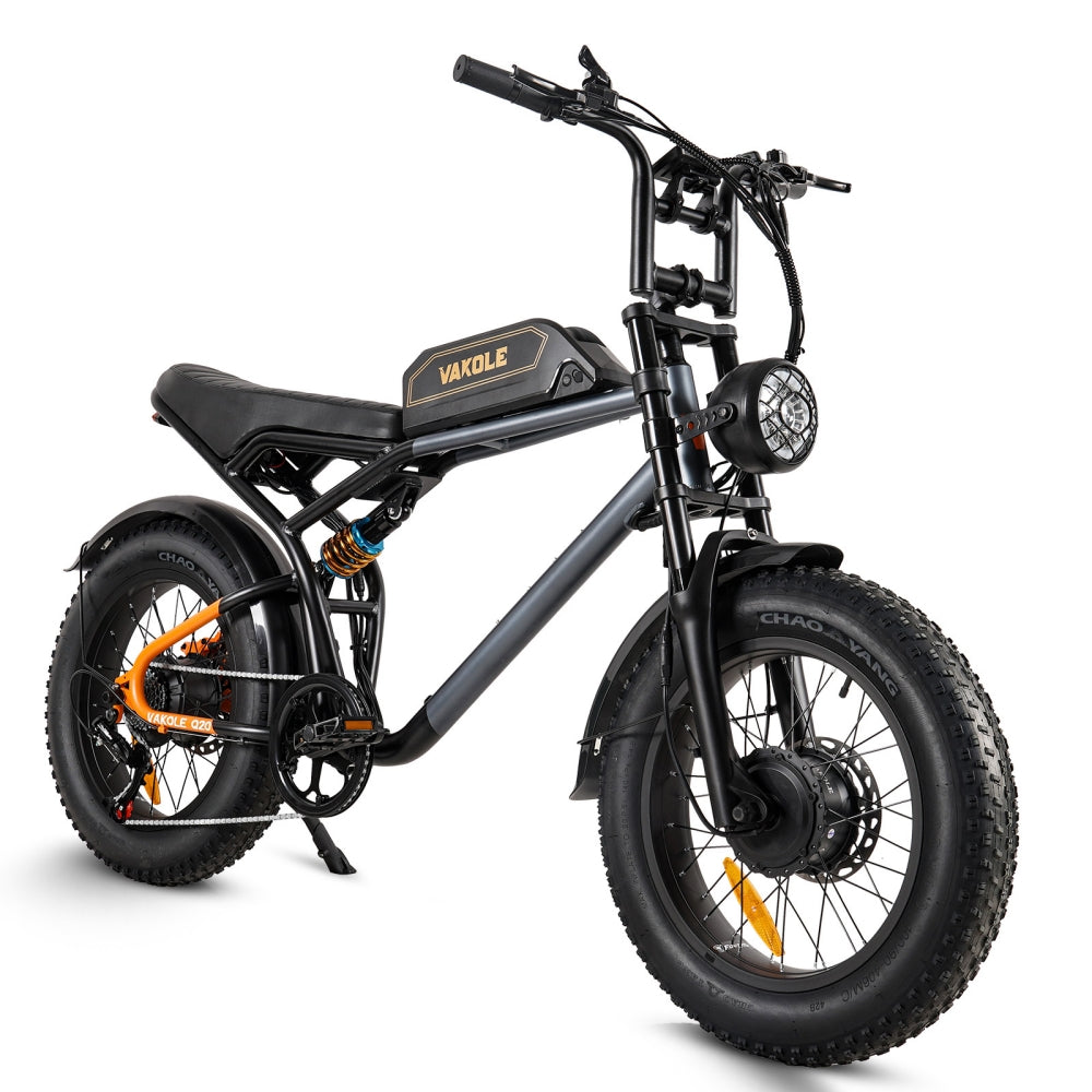 Vakole Q20 750W 20" Fatbike Vollgefedertes E-Mountainbike mit 20Ah Samsung Akku E-MTB