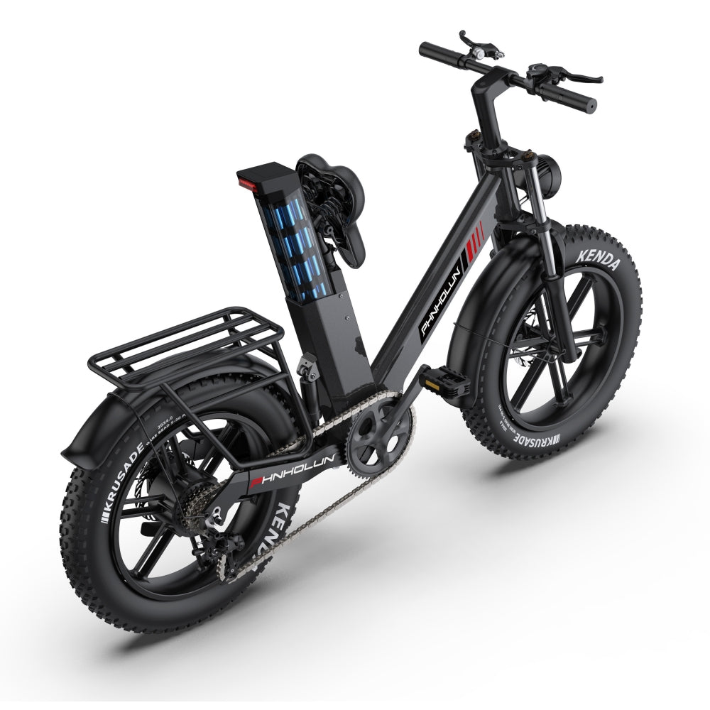 PHNHOLUN C6 Pro 1000W 20" Fat Bike Sospensione Completa 480Wh E-Mountain Bike