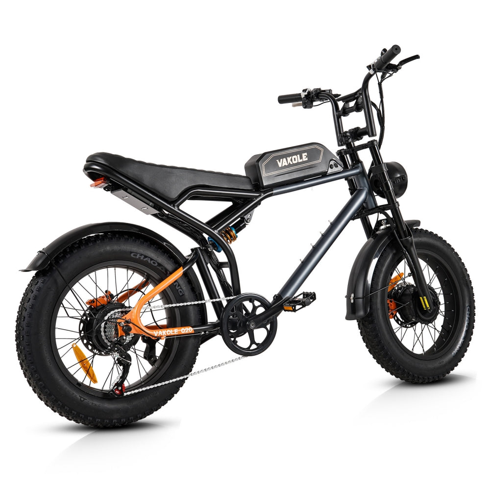 Vakole Q20 750W 20" Fat Bike E-Mountain Bike a sospensione completa con batteria Samsung da 20 Ah E-MTB