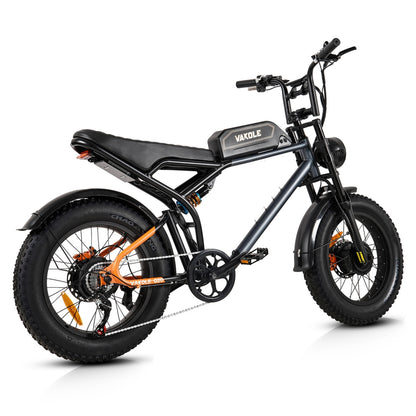 Vakole Q20 Max 750W*2 Dual Motor 20" Fat Bike Full Suspension E-Mountain Bike EMTB 48V 20Ah Samsung Battery