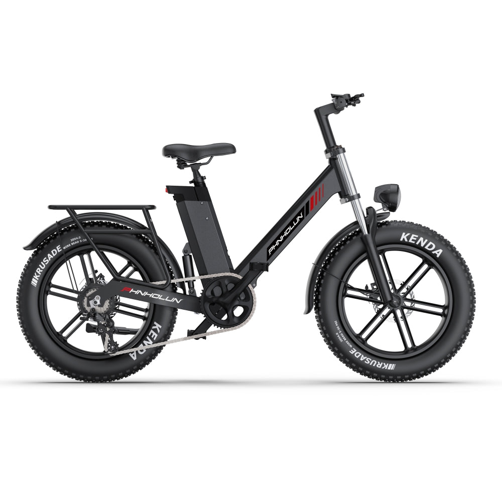 PHNHOLUN C6 Pro 1000W 20" Fat Bike Sospensione Completa 480Wh E-Mountain Bike