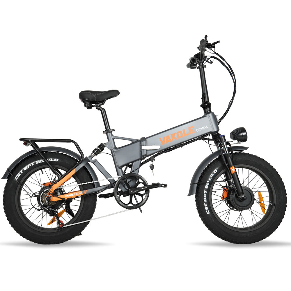 Vakole CO20 MAX 750W*2 Doppio Motore 20" Fat Bike Bicicletta Elettrica Pieghevole Batteria Samsung 20Ah