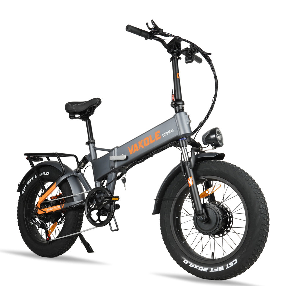 Vakole CO20 MAX 750W*2 Doppio Motore 20" Fat Bike Bicicletta Elettrica Pieghevole Batteria Samsung 20Ah