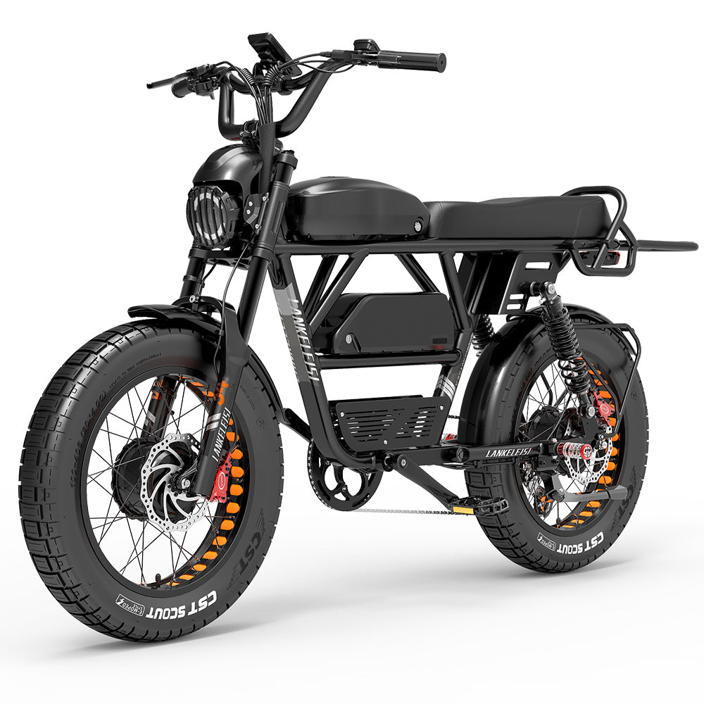 Lankeleisi X-Black Knight 1000W*2 Dual Motor 20" Fat Bike Full Suspension E-Mountain Bike 45Ah Samsung Battery E-MTB