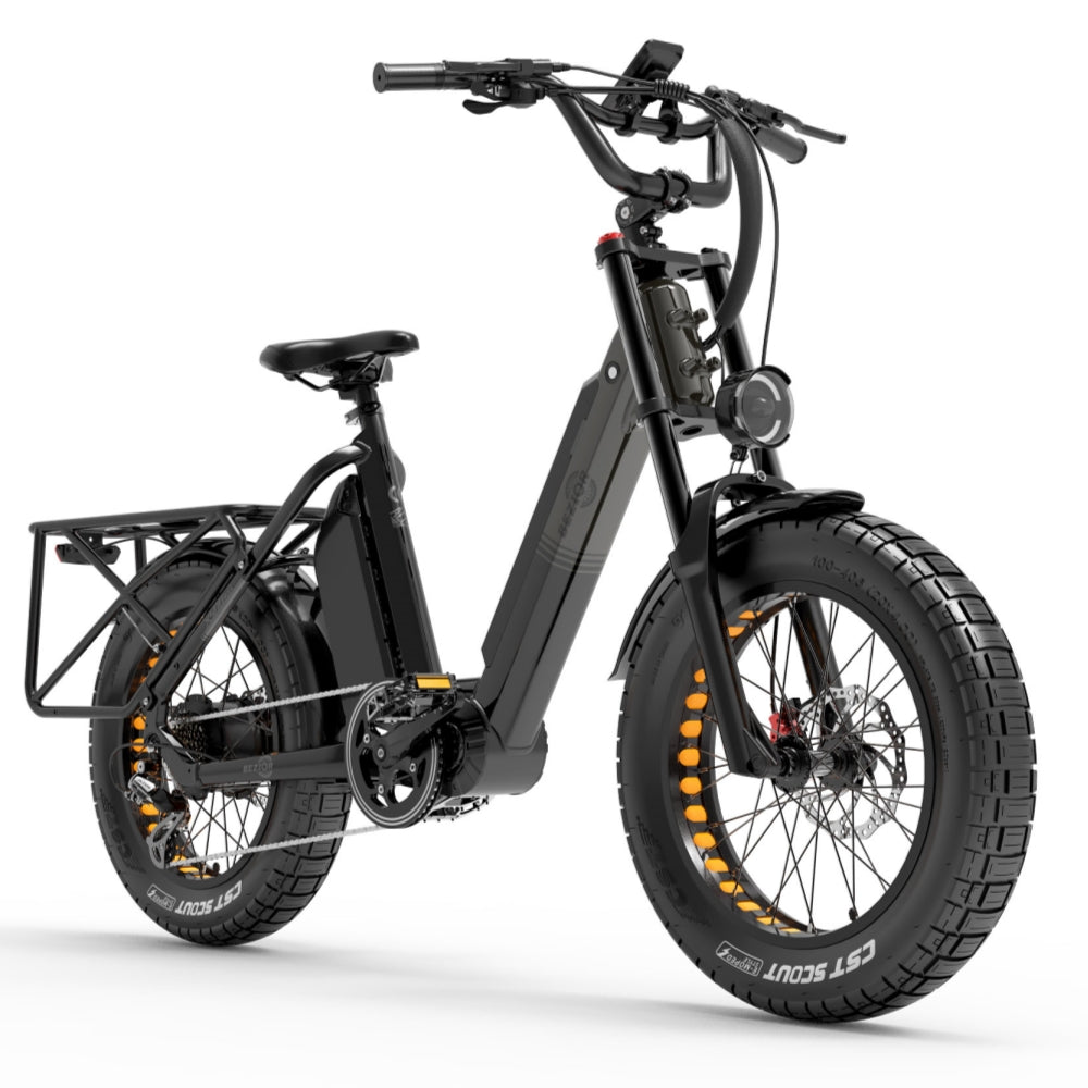 Bezior X500 Max 750 W Bafang moteur 20 "Fat Bike Cargo E-Bike double batteries 37,5 Ah batterie Samsung