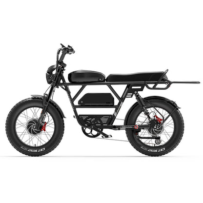 Lankeleisi x-black Knight 1000W * 2 double moteur 20 "Fat Bike suspension complète e-mountain 45Ah batterie Samsung E-MTB