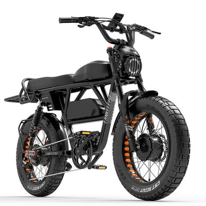 Lankeleisi X-Black Knight 1000W*2 Doppio Motore 20" Fat Bike Sospensione Completa E-Mountain Bike 45Ah Batteria Samsung E-MTB