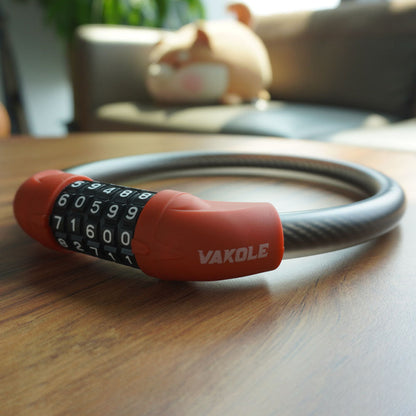 Vakole serrure de vélo en acier, Code à cinq chiffres, antivol, câble gras de 1.72CM, verrouillage par mot de passe