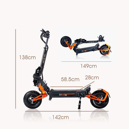 OBARTER D5 12" 2500W*2 Dual Motor Off-road Electric Scooter 48V 35Ah 70km/h 120km - Buybestgear